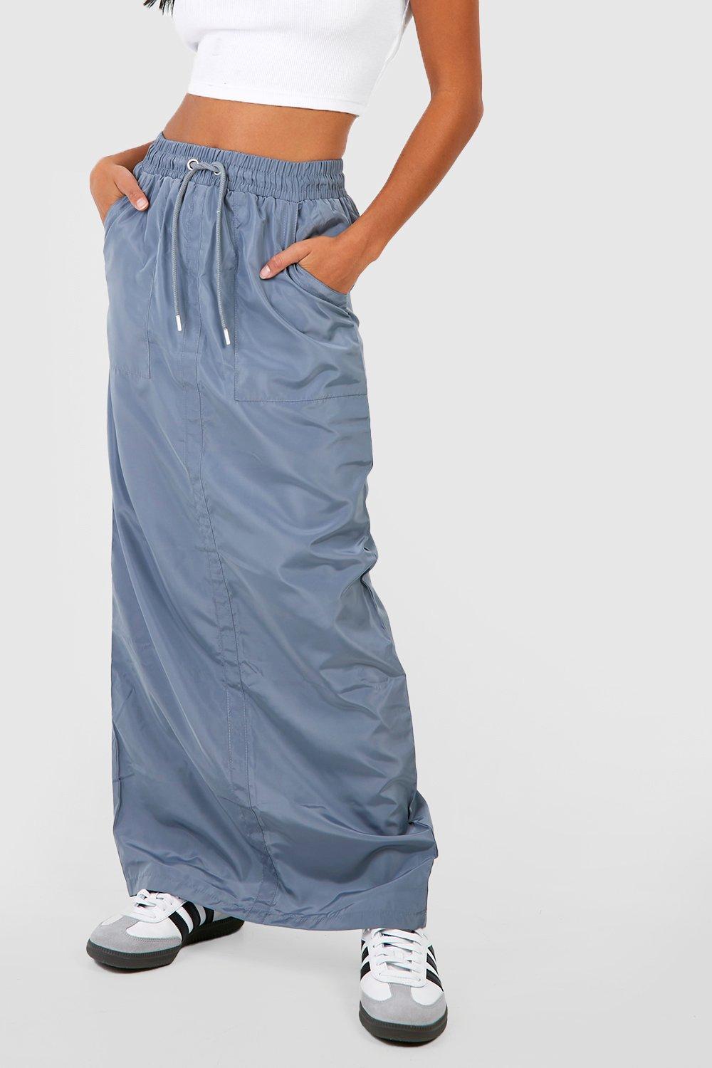 Grey petite maxi skirt sale